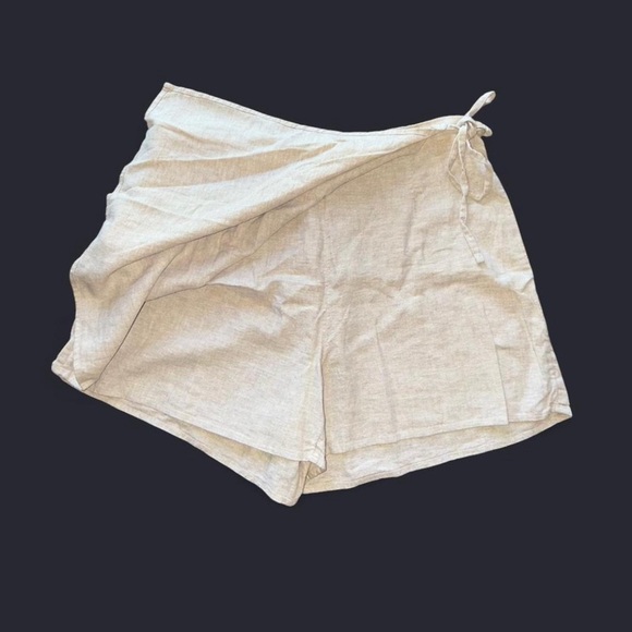 Women's Wrap Linen Skort - Picture 3 of 4